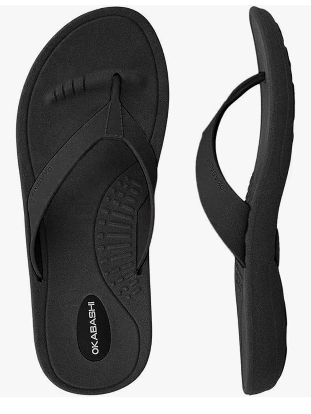 Okabashi Breeze Black Thong Sandals with Contoured Footbed size M 6.5-7.5